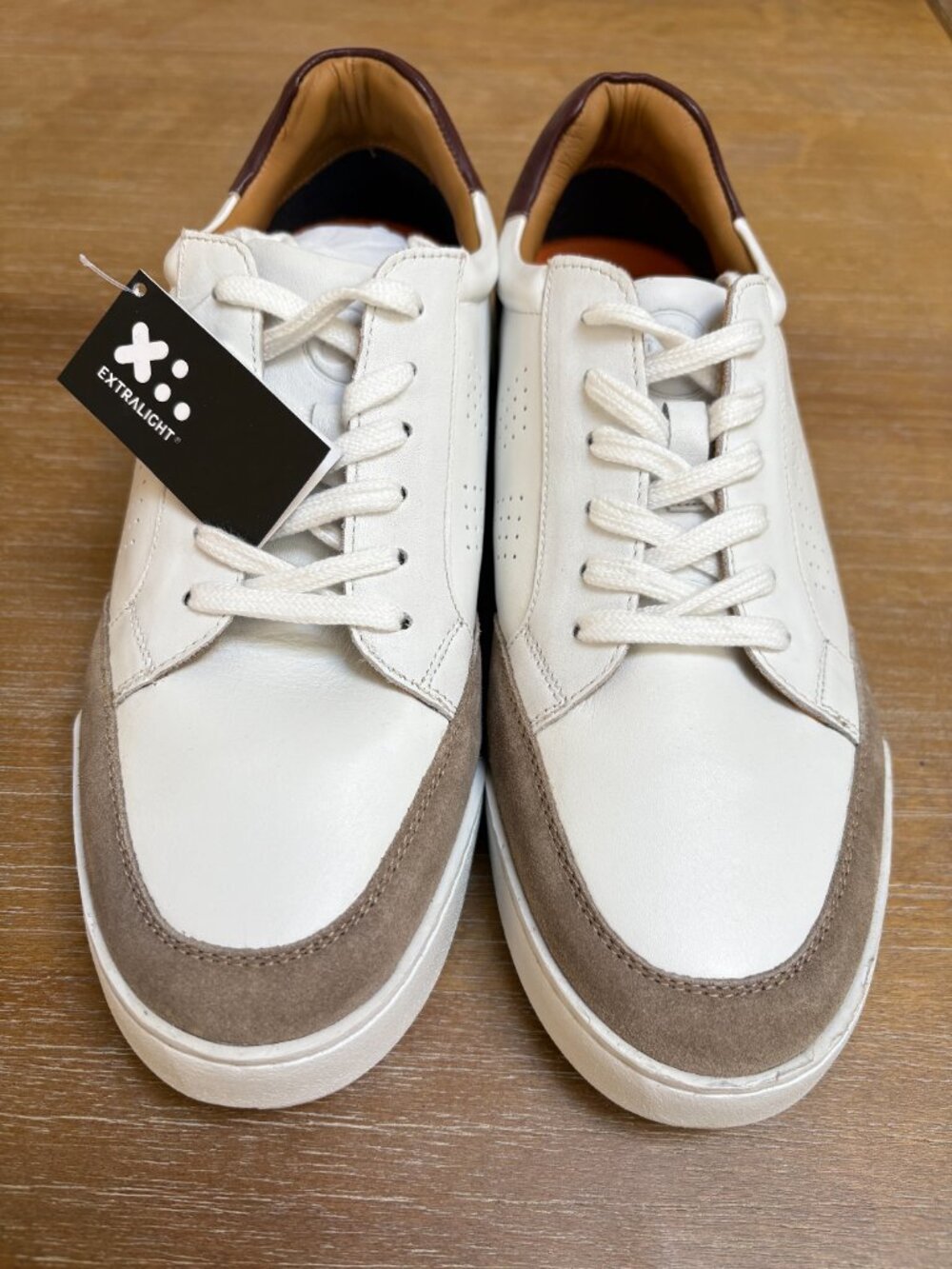 THOMAS & VINE Extra-light Leather Sneakers Men's White Taupe Brown Size 11 - NWT